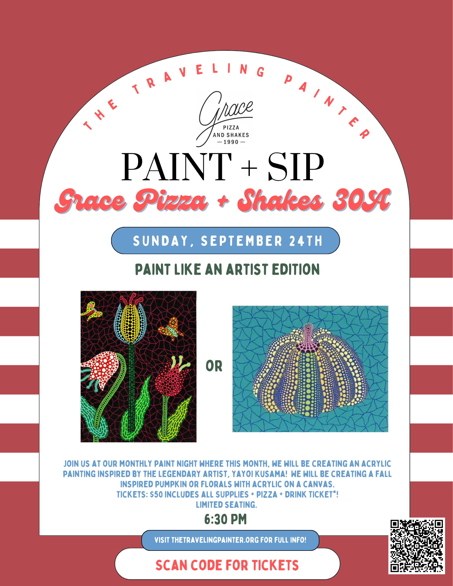 Paint + Sip Event at Grace Pizza and Shakes 30A (Santa Rosa Beach, FL)