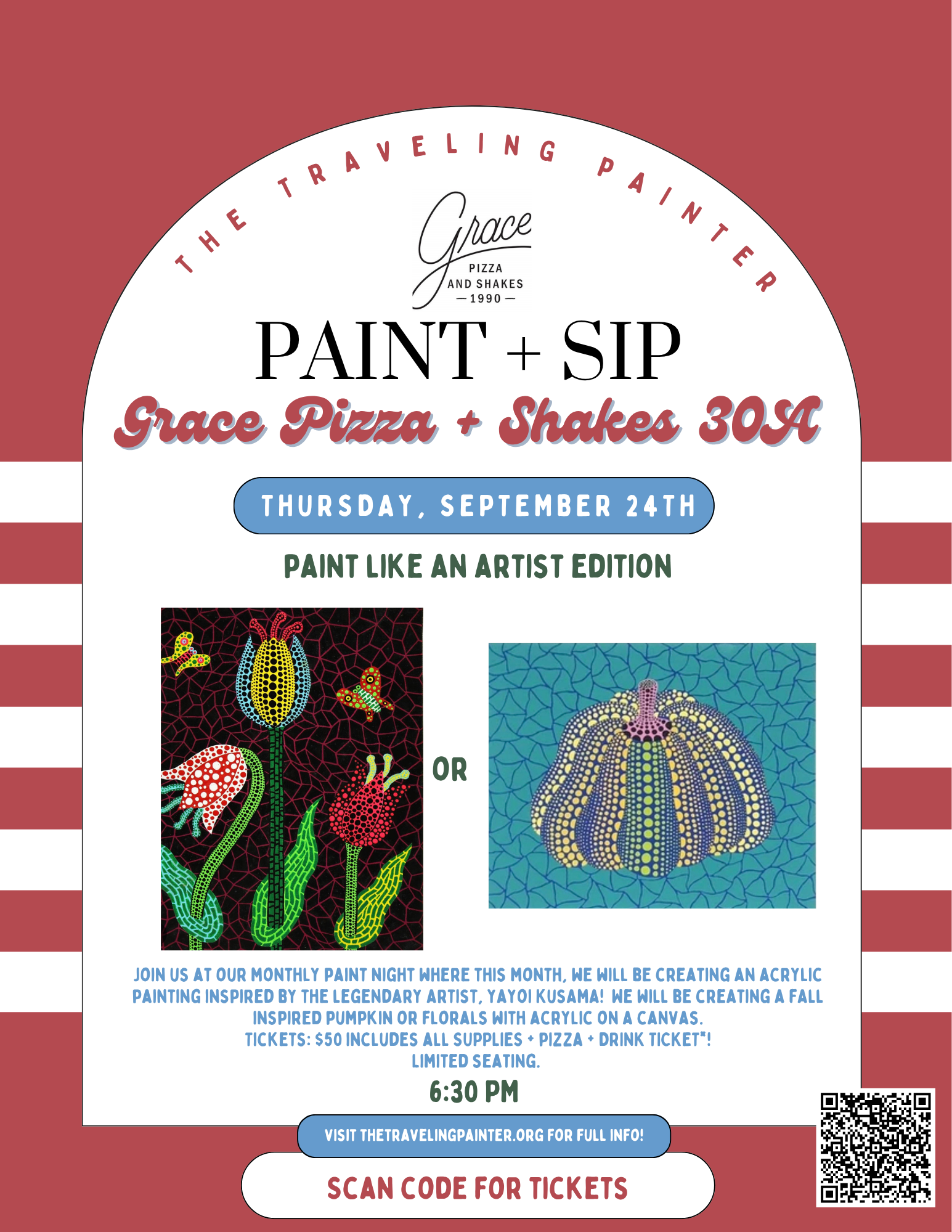 Paint + Sip Event at Grace Pizza and Shakes 30A (Santa Rosa Beach, FL)