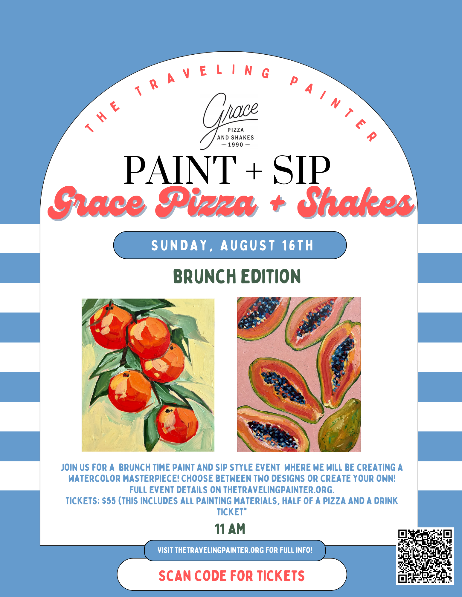 Brunch + Brushes Paint Event at Grace Pizza and Shakes 30A (Santa Rosa Beach, FL) 11 AM