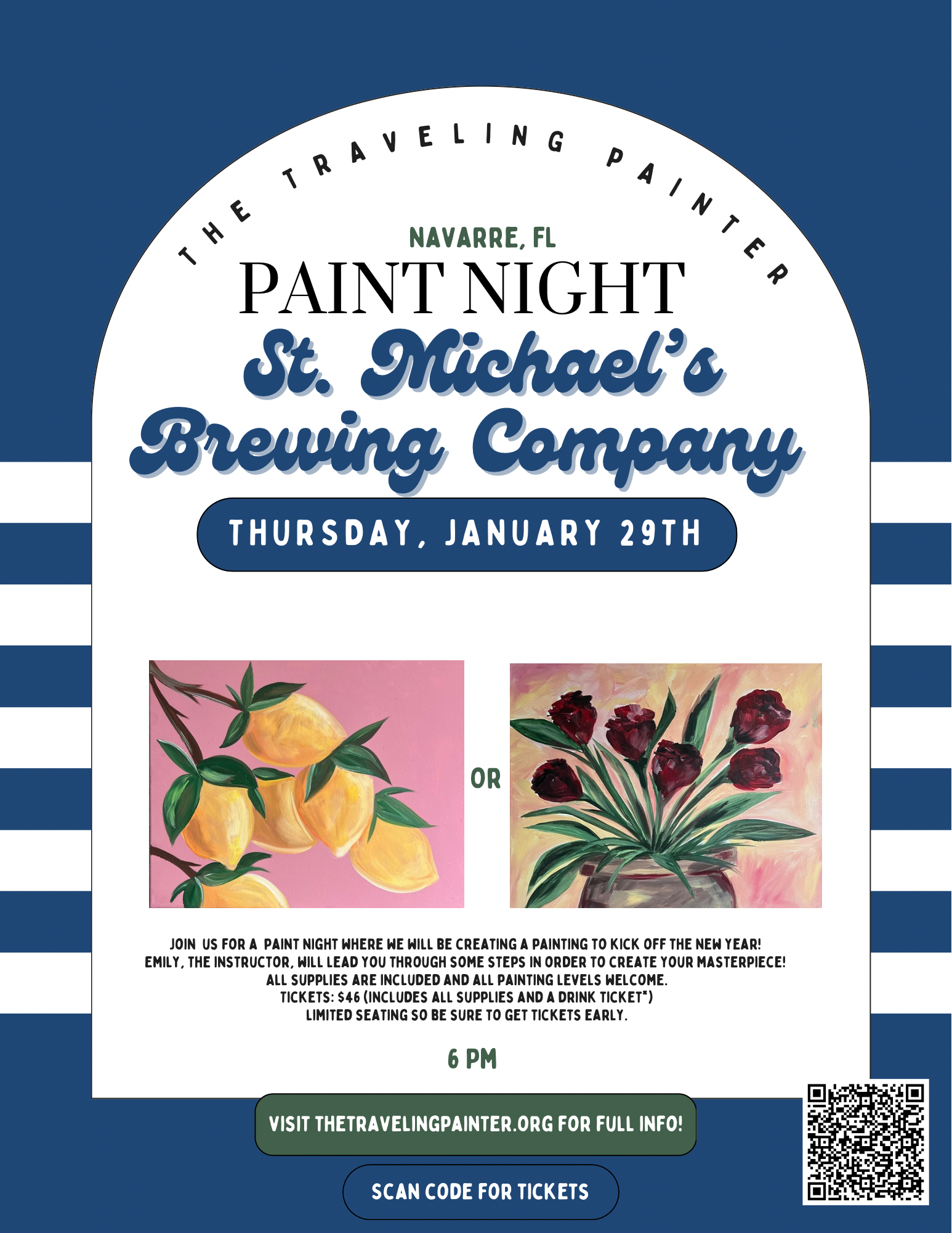 Paint Night at St. Michael's Brewing Company (Navarre, FL) 6 PM