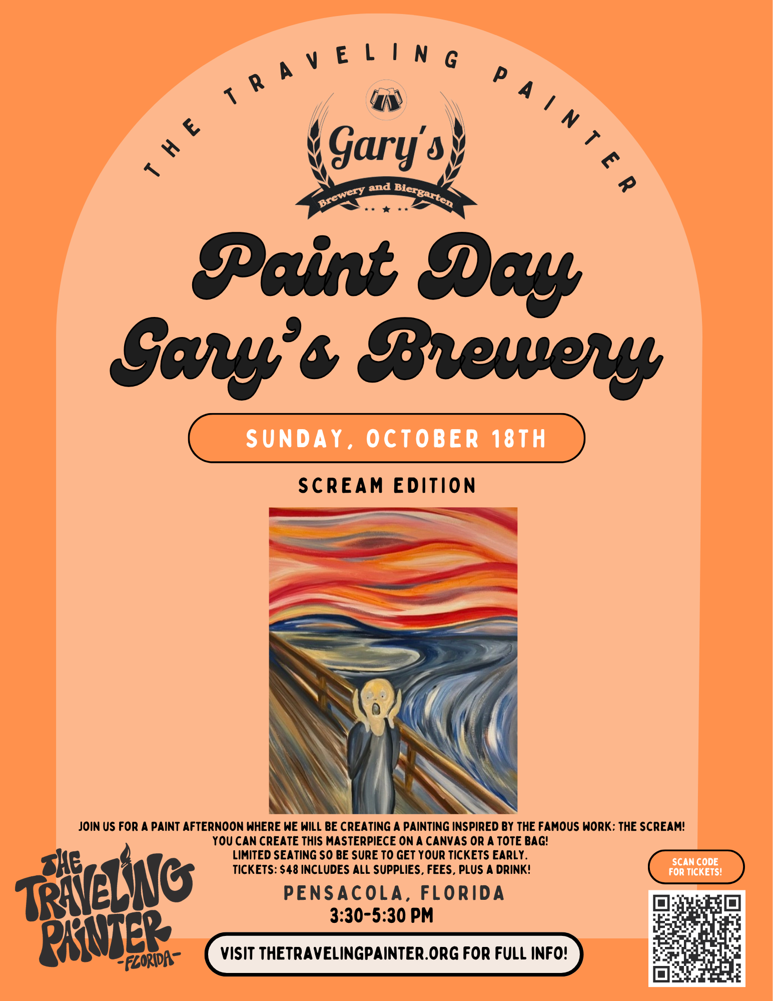 Paint Day "The Scream" Edition at Gary’s Brewery (Pensacola, FL) 3:30 PM