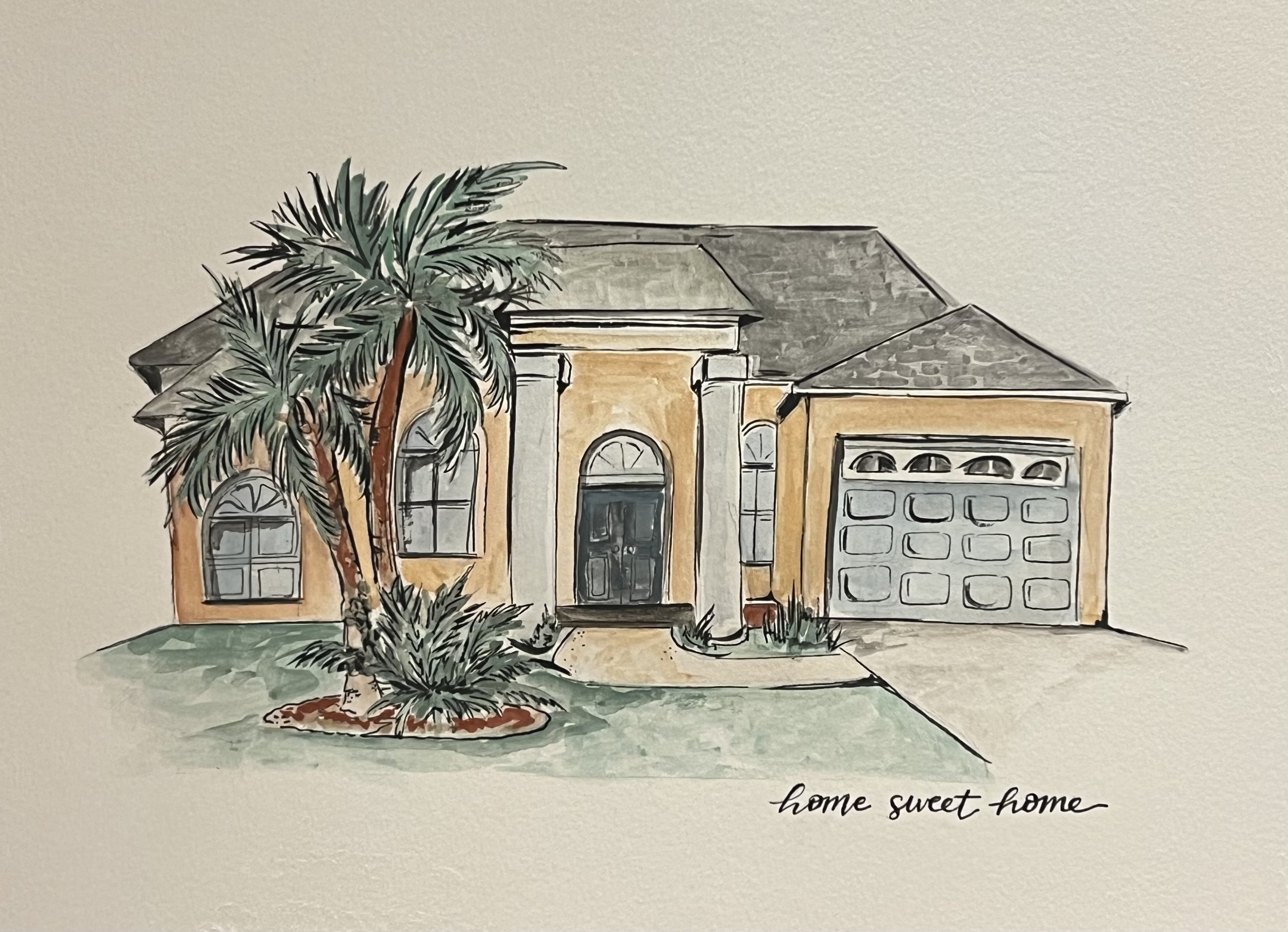 Watercolor House Portrait