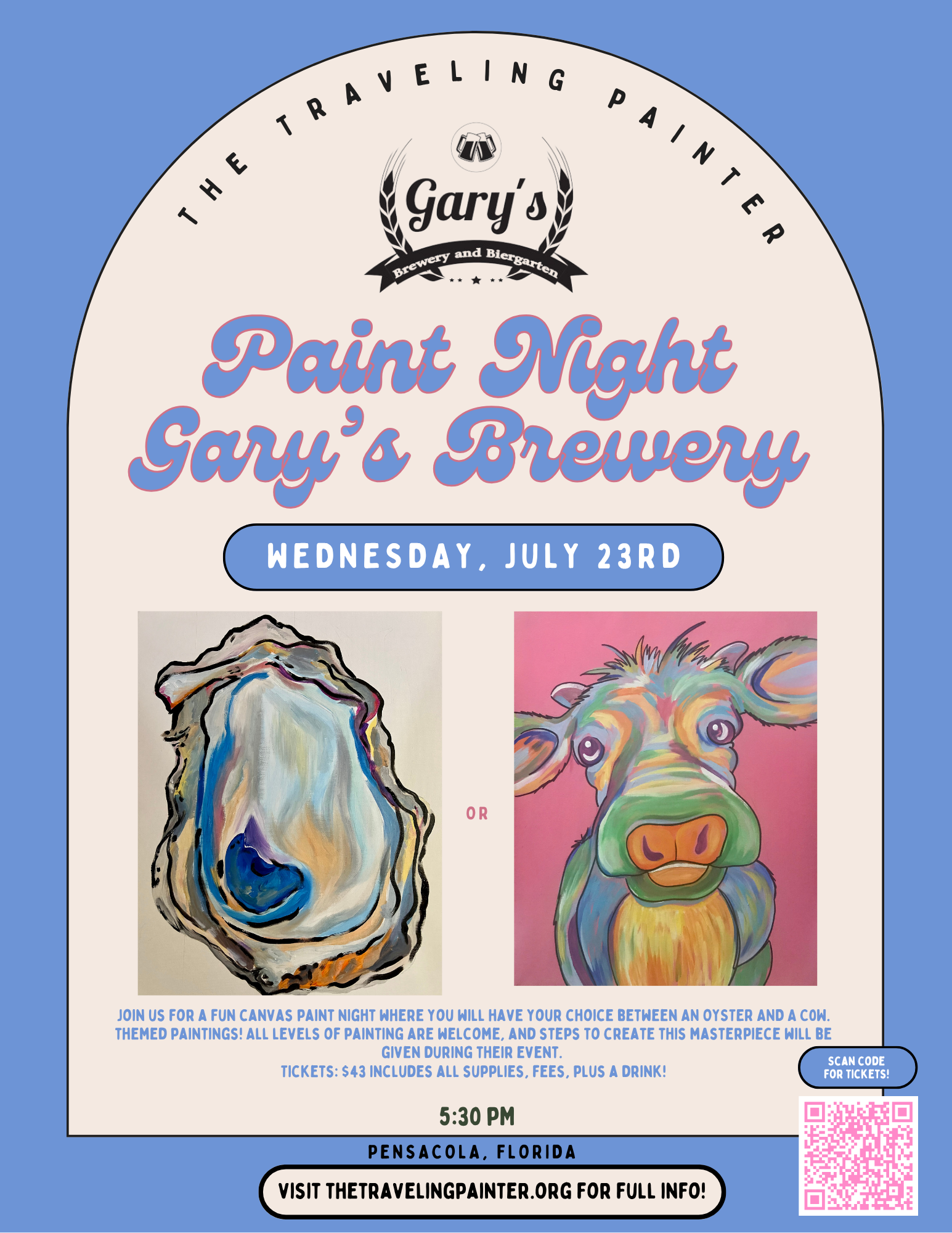 Paint Night at Gary’s Brewery (Pensacola, FL) 5:30 PM