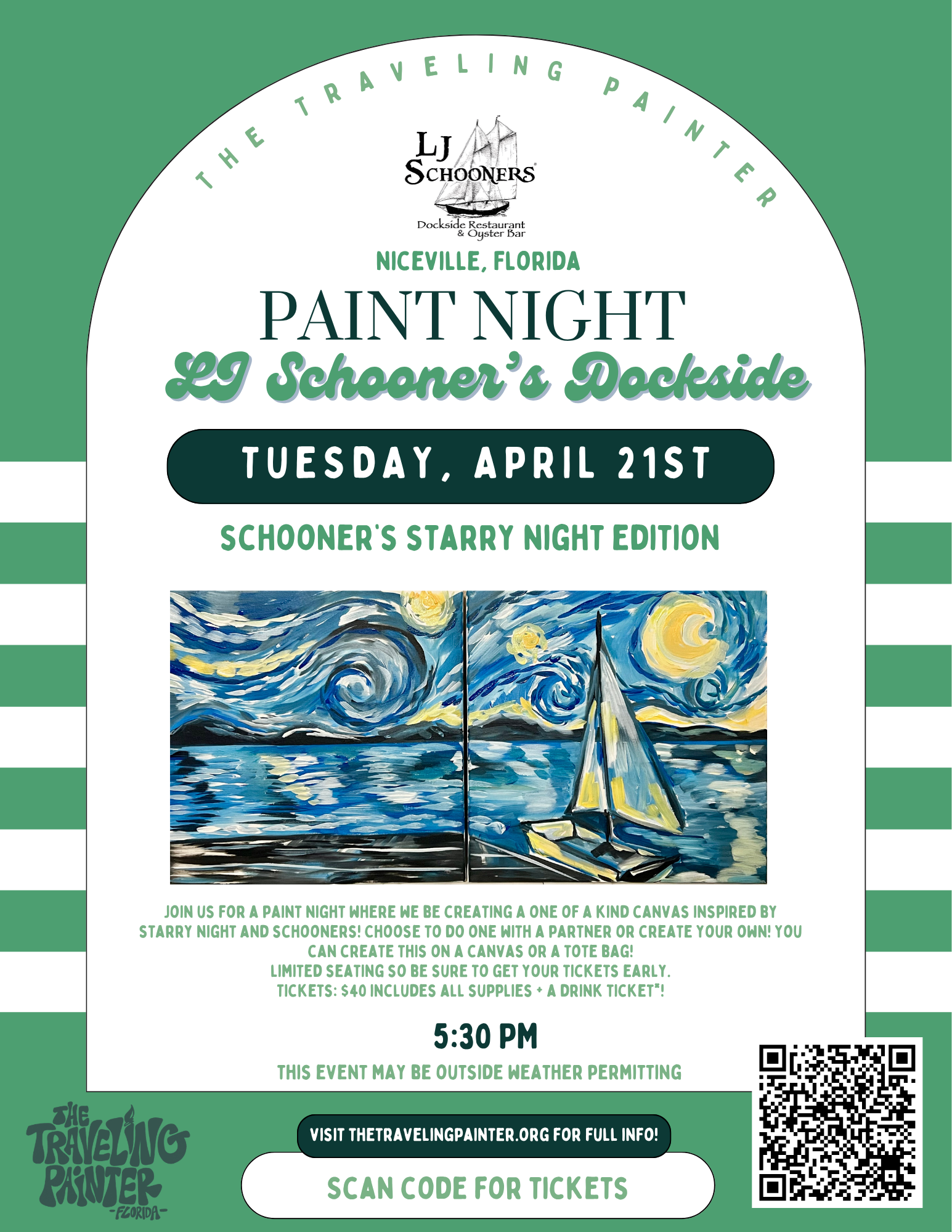 Schooner's Starry Night Paint Night at L.J. Schooner's (Niceville, FL) 5:30 PM