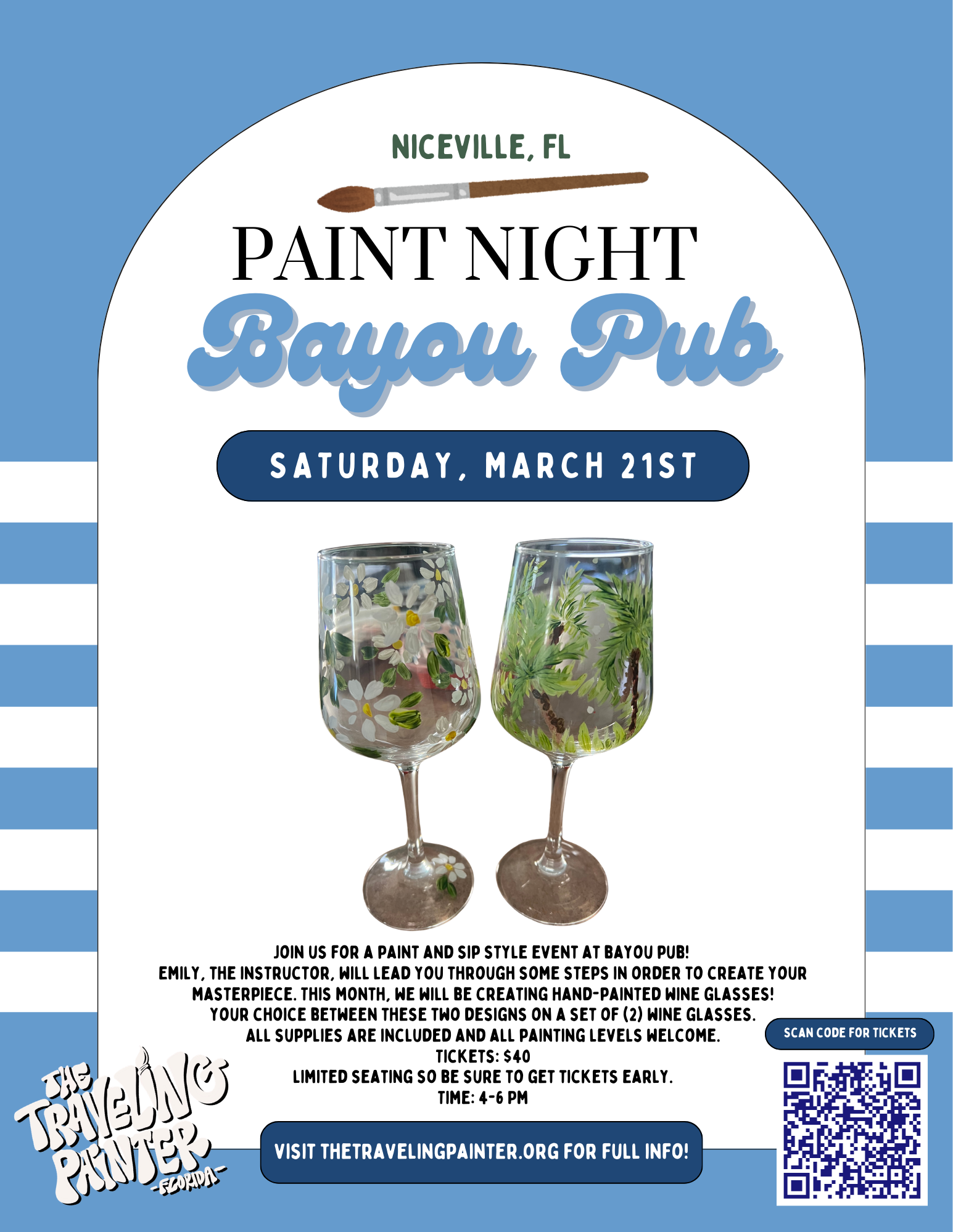 Paint Night: Wine Glass Edition at Bayou Pub (Niceville, FL) 4 PM
