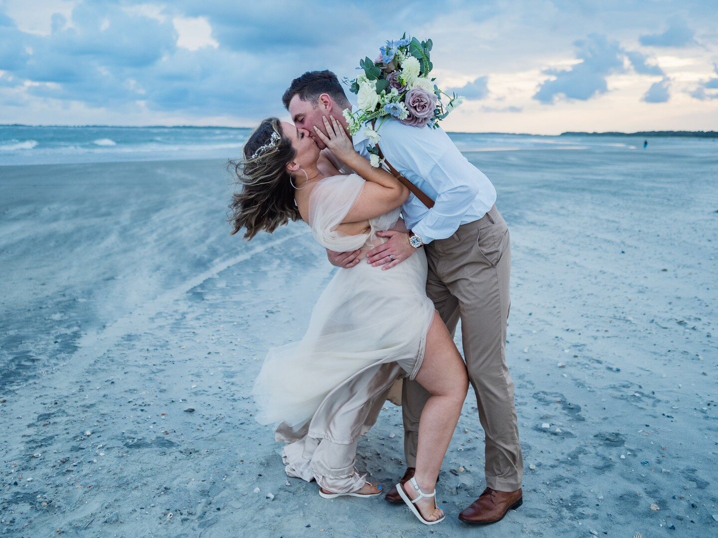 XOXO !!!!!!!!!!! 
Y'all this was a custom dress made by her friend. 
Happy one week married you gorgeous things you! 

planning by @bwedcharleston 
photo by me! 
Sunset by the Angels!
-----------------------

#JustElope #ElopingisFun #JustElopeCharle