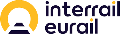 Interrail Eurail logo with a yellow and dark blue color scheme