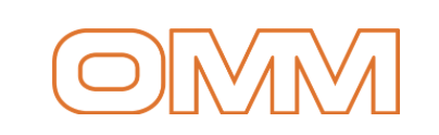 The image features the word 'OMM' in bold, orange outlines on a white background.