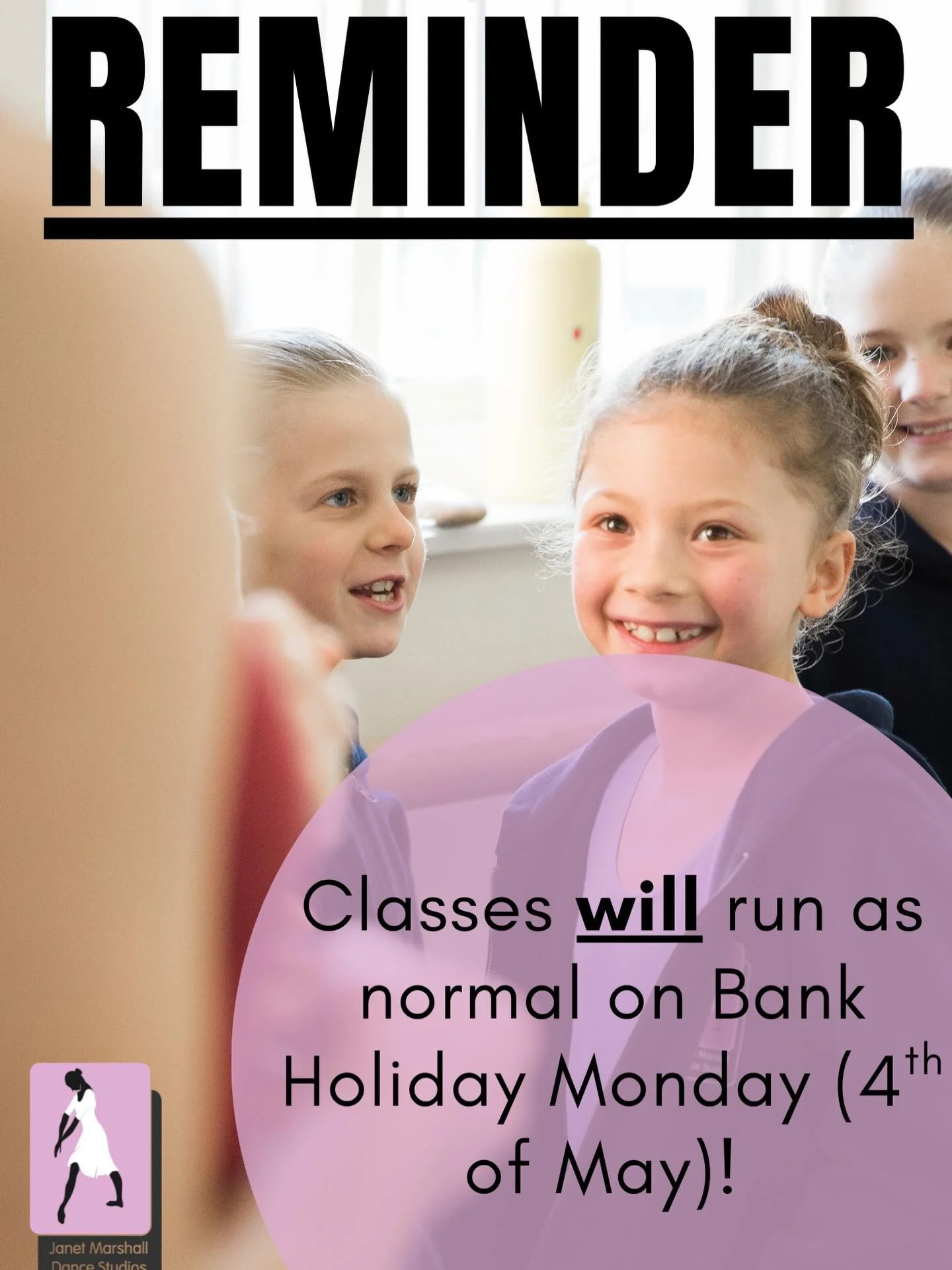 Just a little reminder that the studio will be open on Bank Holiday, and all classes will run as normal! See you in class🩷