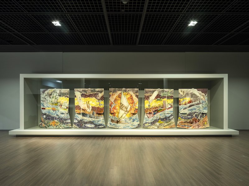  Phase 3 'Moana (Pacific Ocean)' 2023 by Yuki Kihara presented at the Gwangju National Museum as part of the 14th Gwangju Biennale. Exhibition still courtesy of the Gwangju Biennale Foundation. 