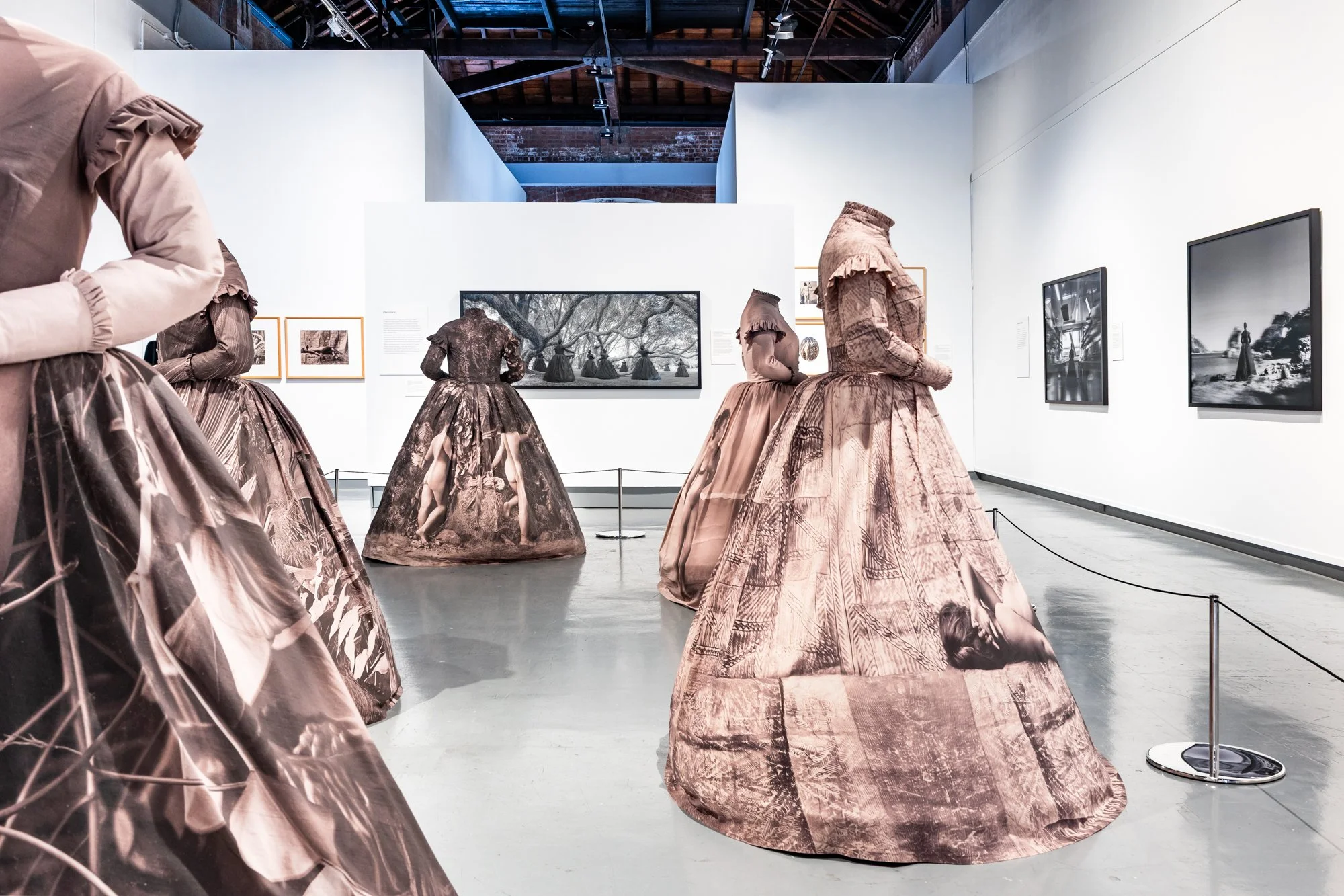  Exhibition installation of 'Dresstories' (2026) by Yuki Kihara presented at the New Zealand Portrait Gallery, 2026. Photo by&nbsp;Catherine Adam. Courtesy of Yuki Kihara,&nbsp;New Zealand Portrait Gallery and Milford Galleries, Aotearoa New Zealand.