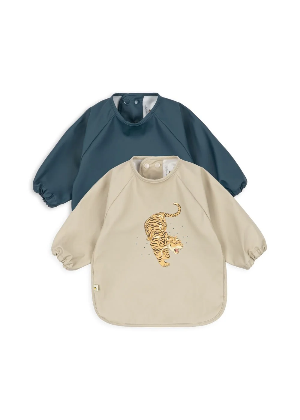 Konges Sløjd 2 Pack Dinner Bib With Sleeves – Tiger Ruggito