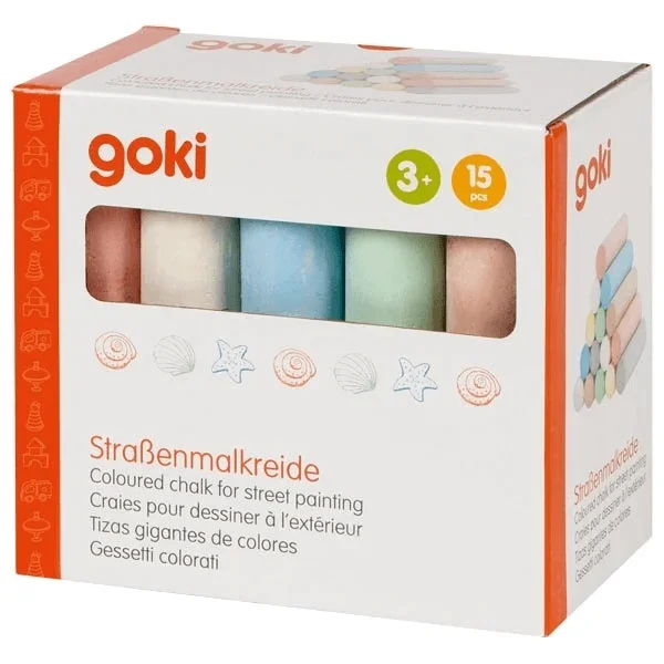 Goki Coloured Street Chalk – 6 Pieces