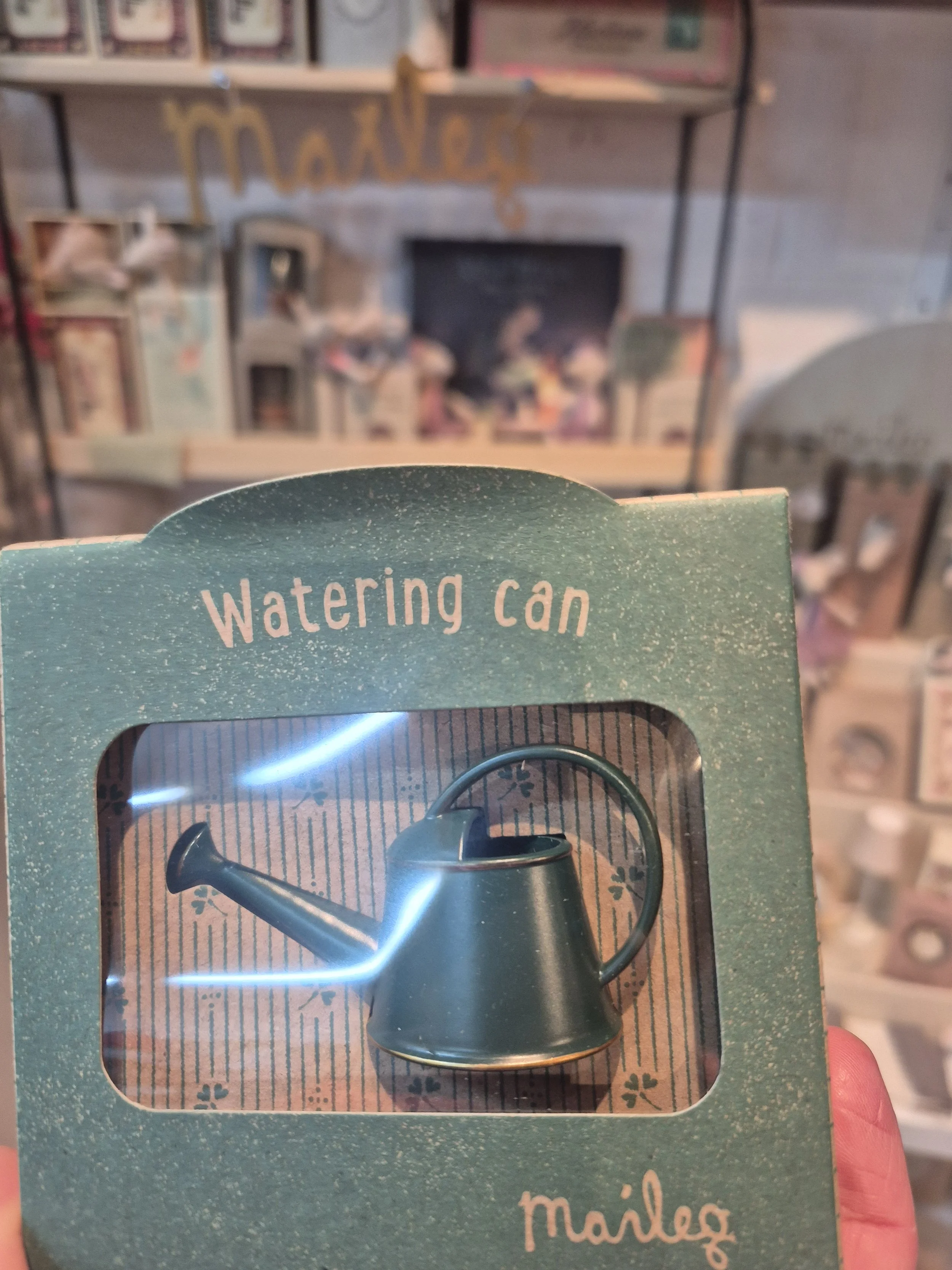 Maileg Watering Can – Mouse (Dark Green)