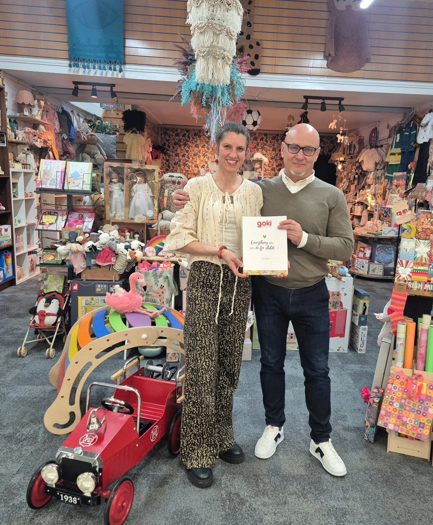 Behind the scenes at DluluKaloo&hellip; 🌍
​We had a very special guest in the shop this week! The representative from Goki @gokigermany traveled all the way from Germany to visit us here in Wicklow.
​Goki has been a cornerstone of our collection sin