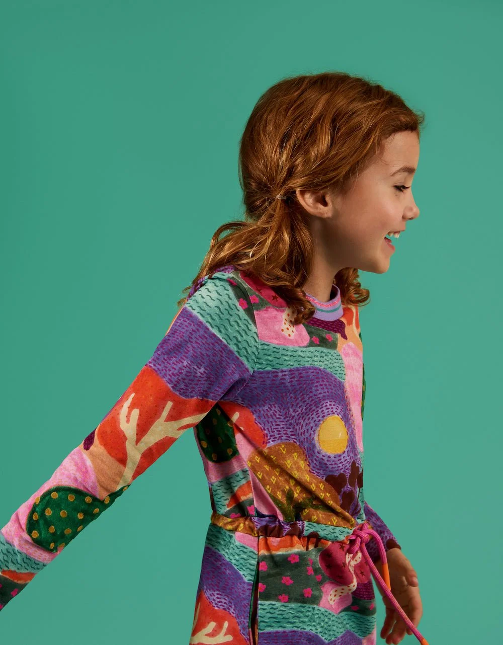 Oilily Dairytale Printed Girls Dress – Woods / Confetti