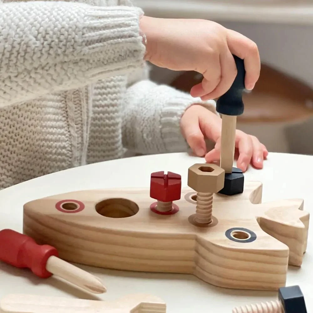 Egmont Toys Wooden Rocket to Assemble – Educational STEM Construction Toy