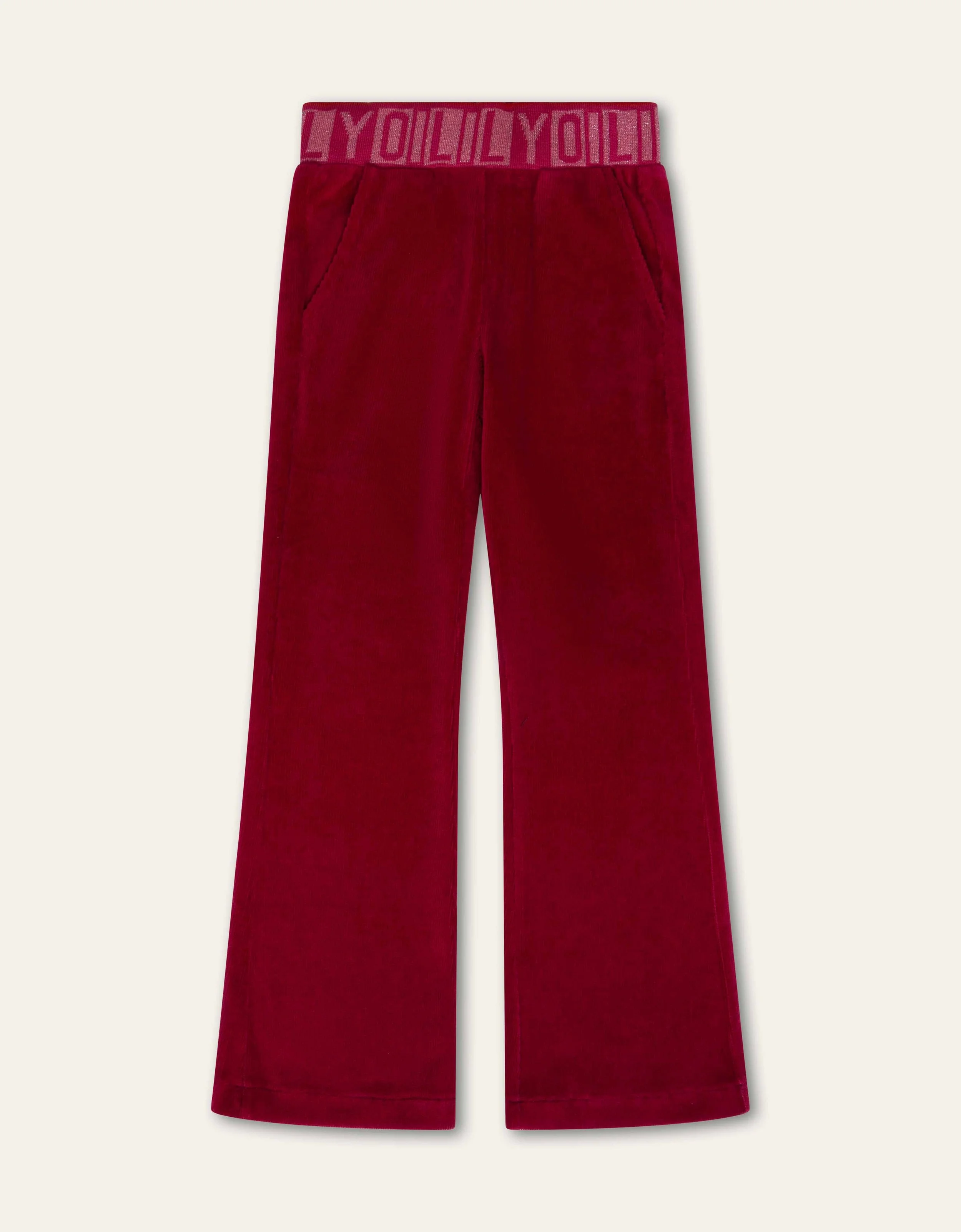 Oilily Perky Velvet Rib Flared Trousers