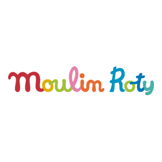Colorful text reading 'Moulin Roly' with each letter in a different pastel color, on a white background.