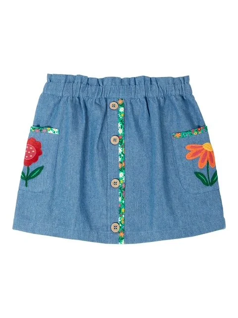 Selena Denim Skirt Wildflower