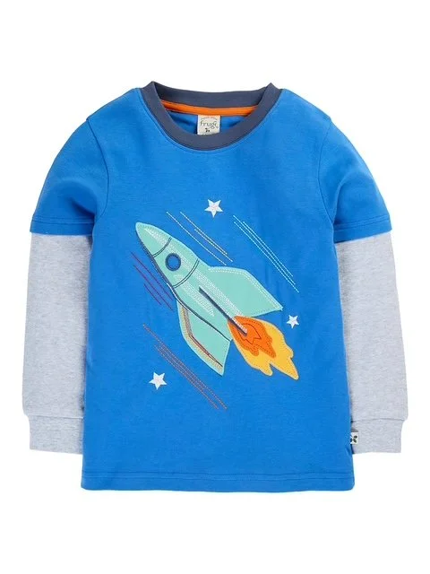 Liam Layered Top – Cobalt/Rocket