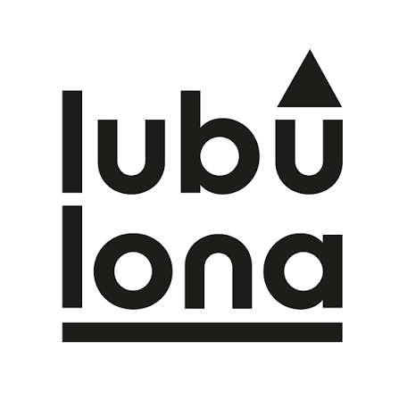 Logo with the words 'lubū lona' and an upward-pointing triangle above the letter 'u'. 