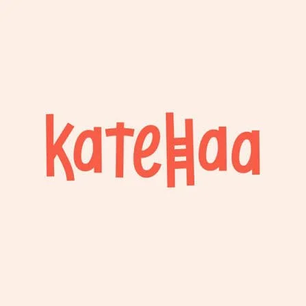 Red text reading 'Kate Ha' with a mirror image of 'Kate Ha' below it on a light background.