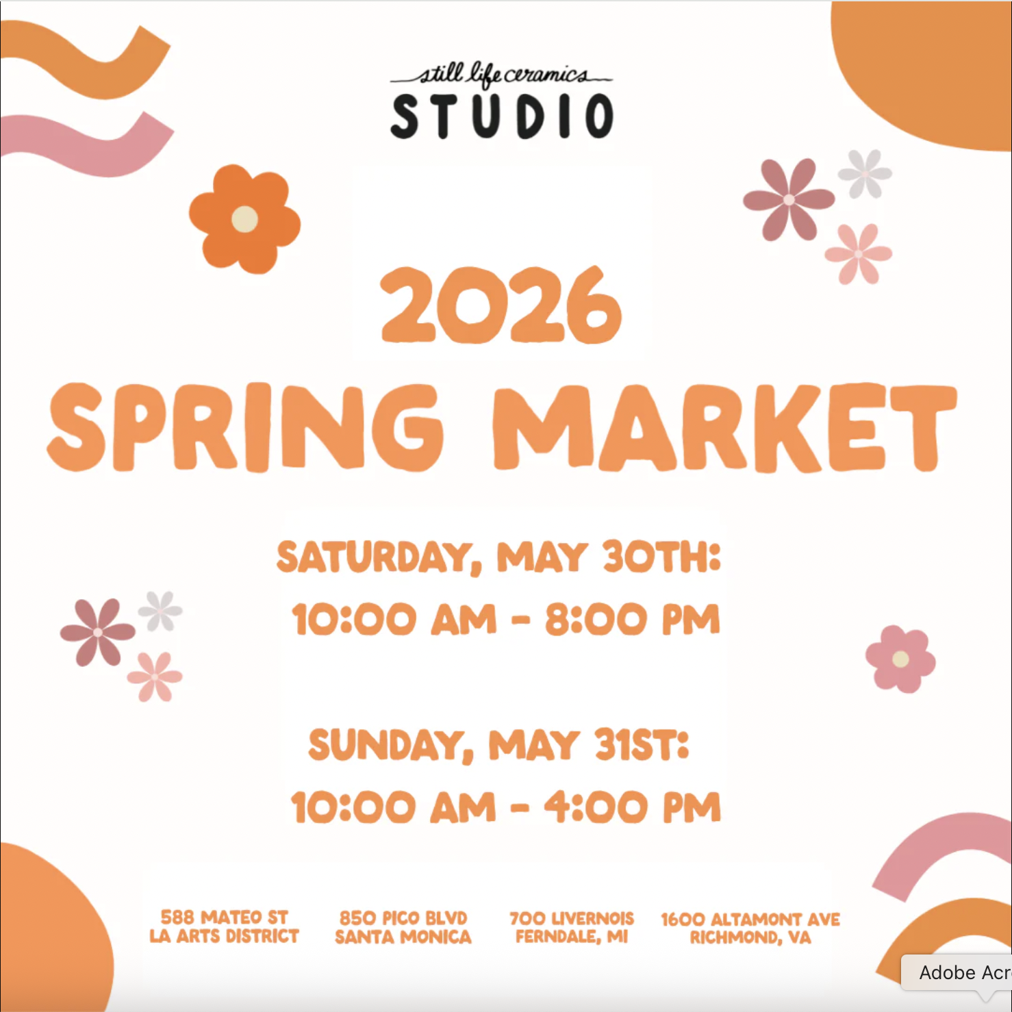 Still Life Studio Spring Market