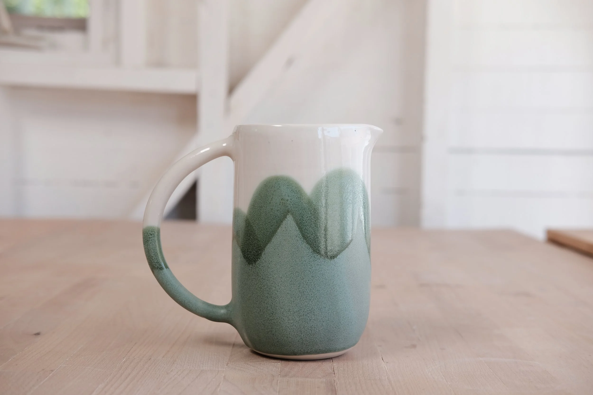 sage pitcher - porcelain