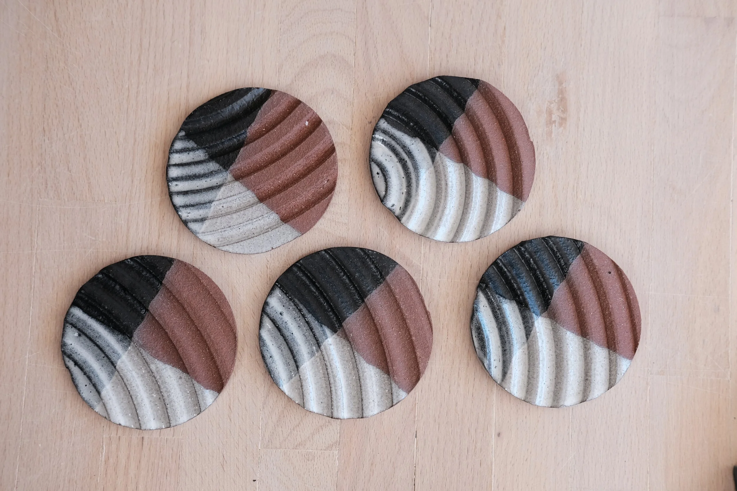 brutalist small round soap dish - handmade, stoneware