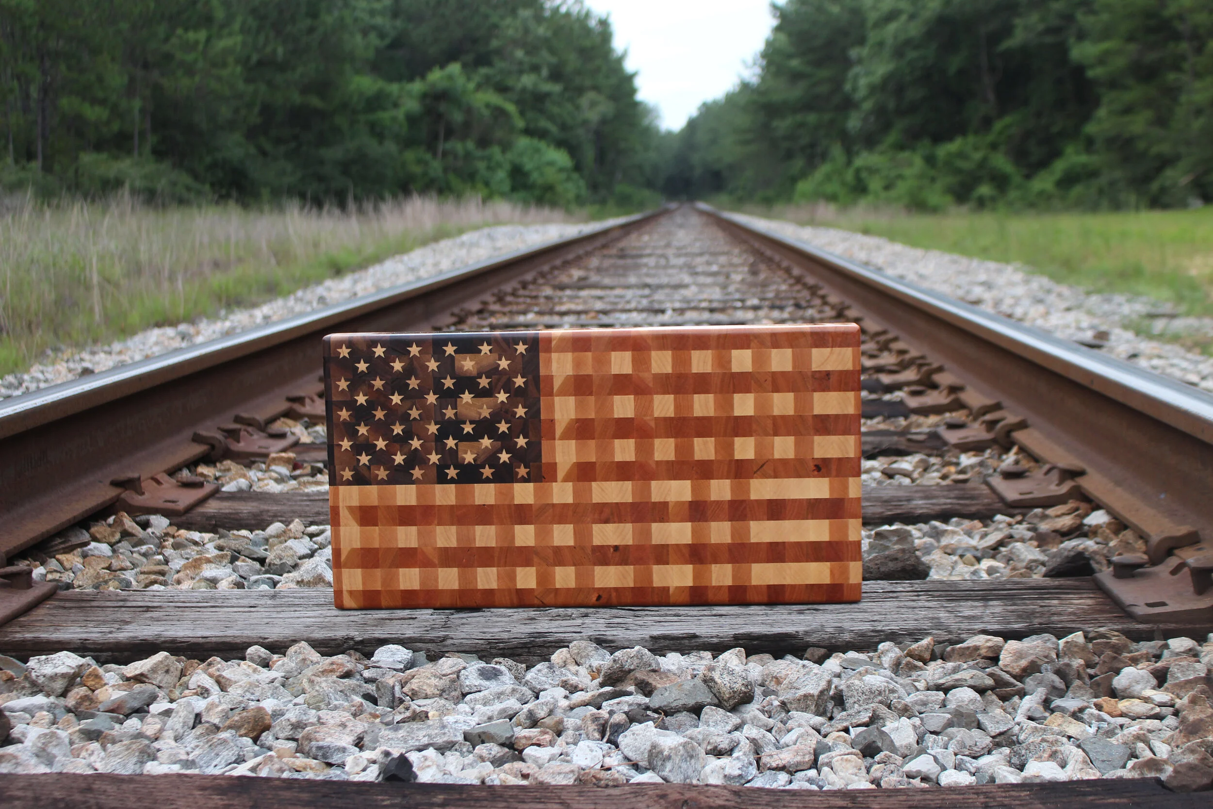American flag endgrain cutting board