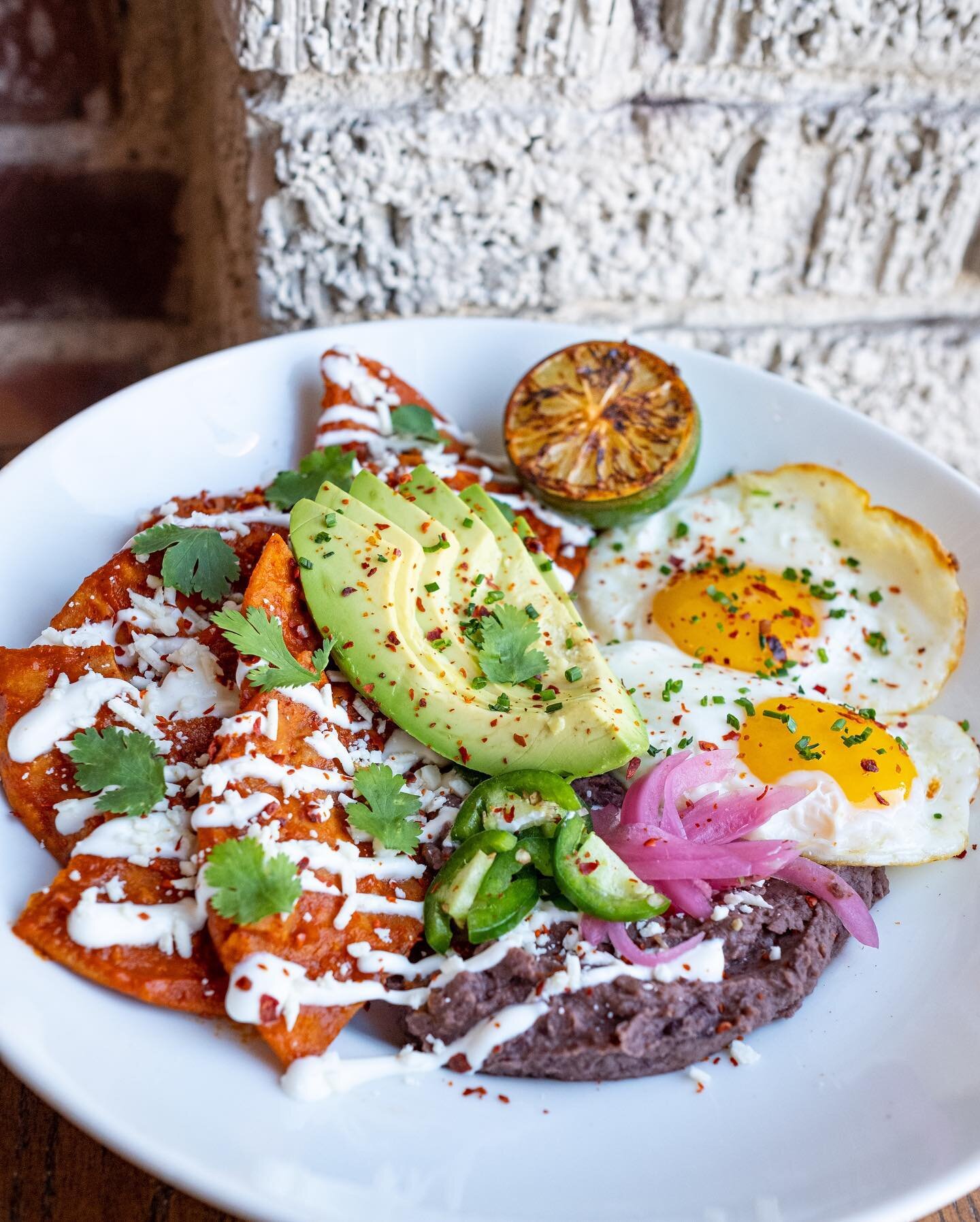 Chilaquiles for Cinco de Mayo! Join us Friday and try our take on a traditional chilaquiles, including house made guajillo salsa, refried black beans, corn tortilla chips, crema, cotija, charred lime, and eggs. Add chorizo for even more flavor and pr