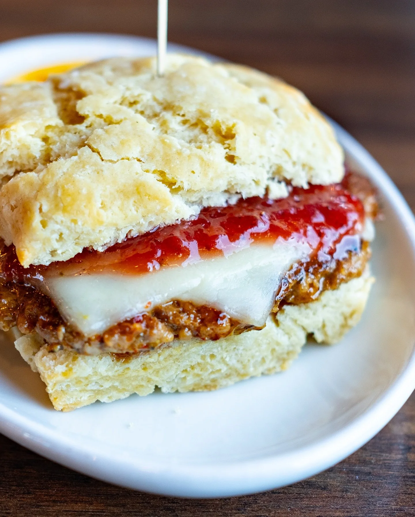 Weekend special drop ✨ Meet the Strawberry Jack Biscuit: our house-made buttermilk biscuit stacked with breakfast sausage, melty pepper jack, and a swipe of our strawberry preserves.

Sweet, savory, a little spicy&mdash;basically everything you want 
