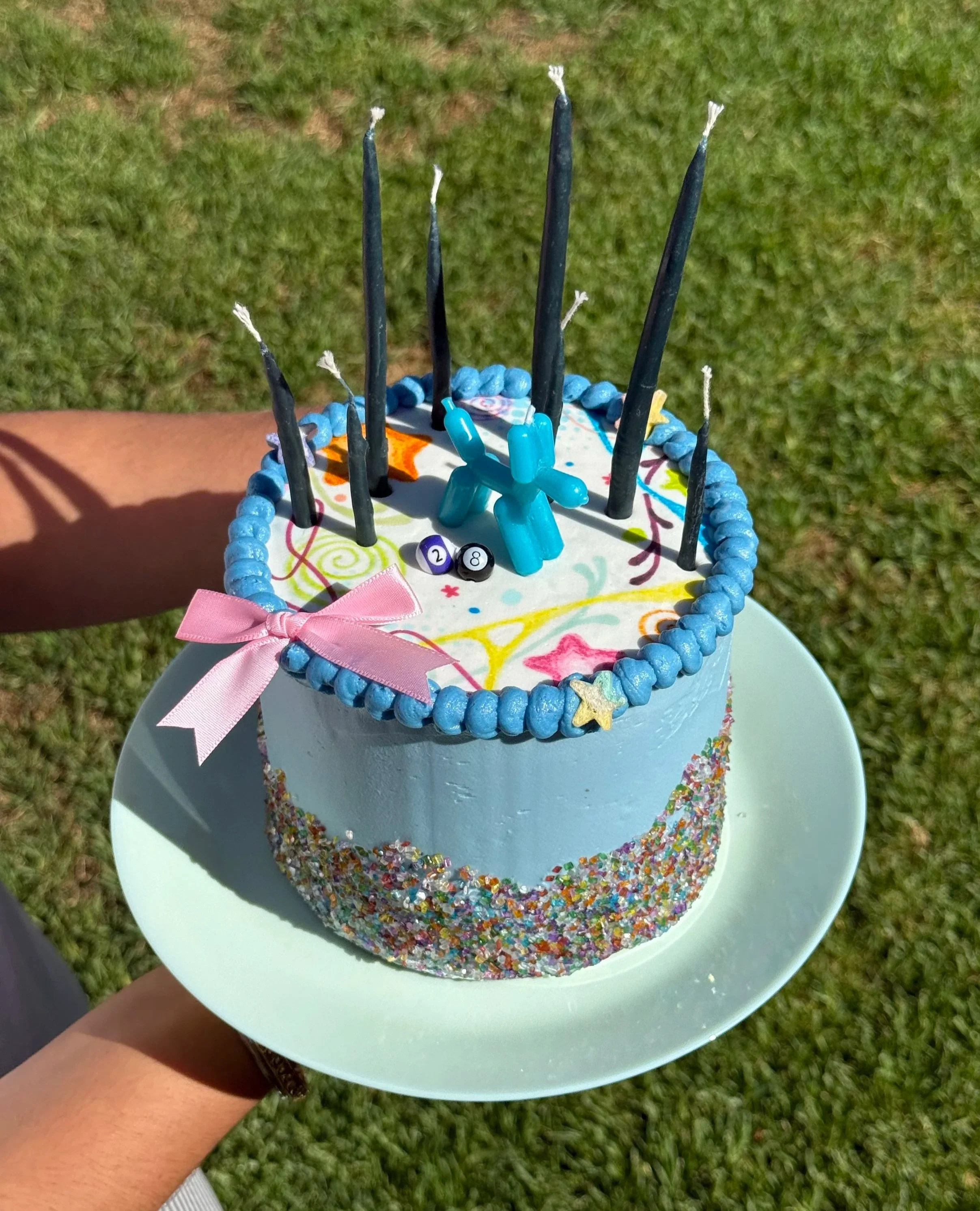 hand-drawn birthday cake