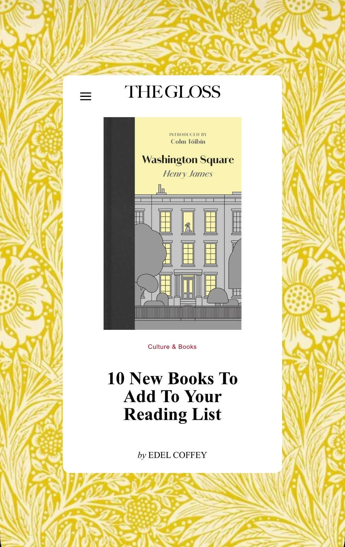 Washington Square by Henry James, introduced by Colm Tóibín and illustrated by Rose Wong, A Manderley Press edition 2025