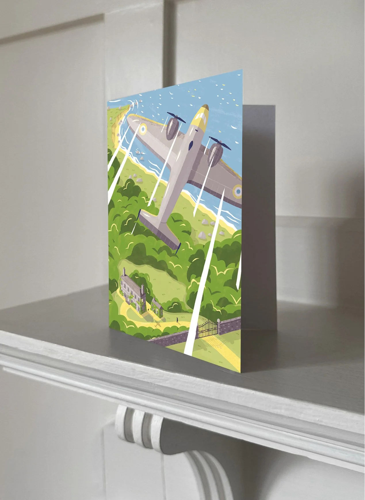 Greetings Card of The House in Cornwall (by Noel Streatfeild) designed by Elly Jahnz, Published by Manderley Press