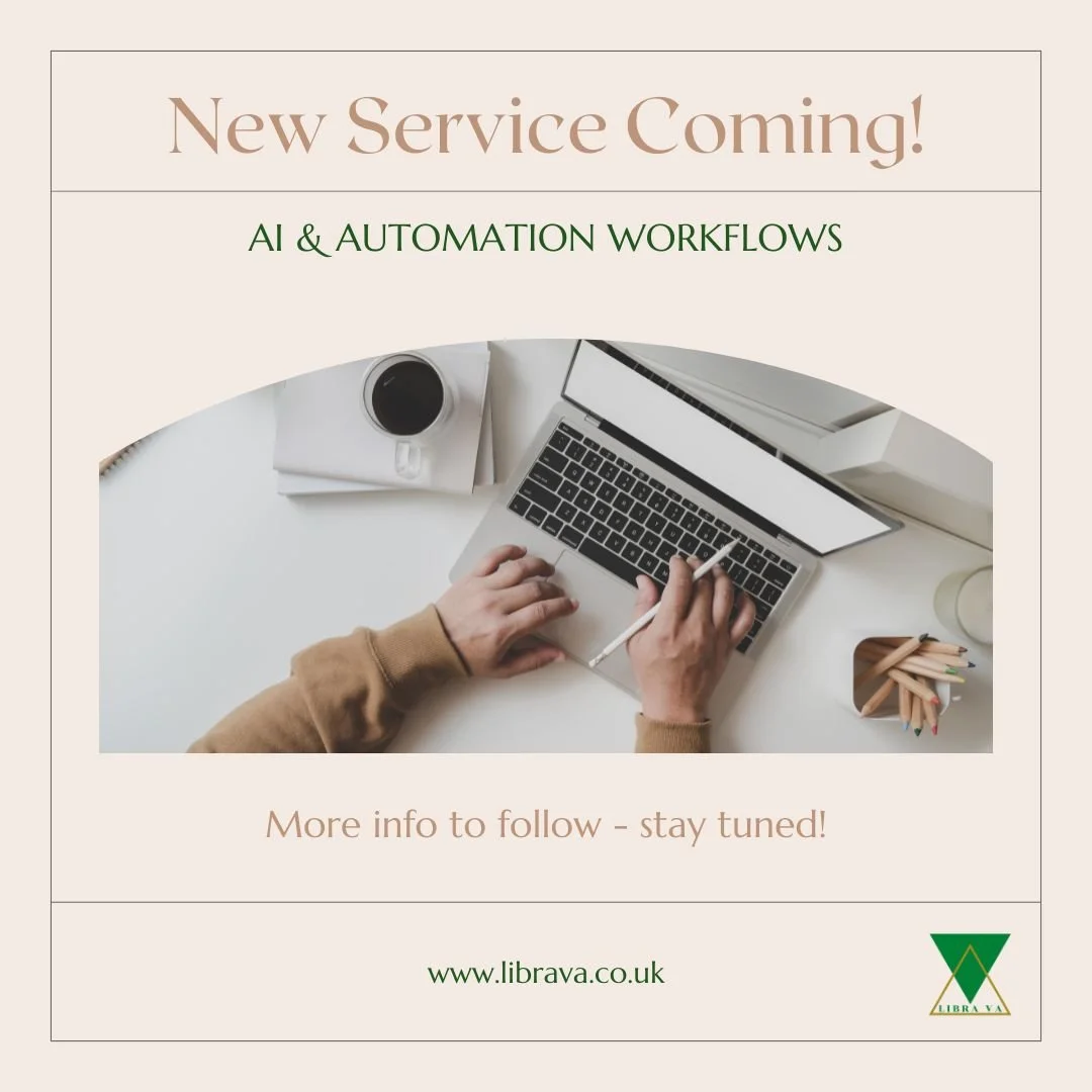 Big News from Libra VA Services 💫 

I&rsquo;m so excited to share that we are expanding!

Over the coming months, we&rsquo;ll be introducing a brand-new offering focused on AI &amp; Automation Workflows - designed to help businesses save even more t