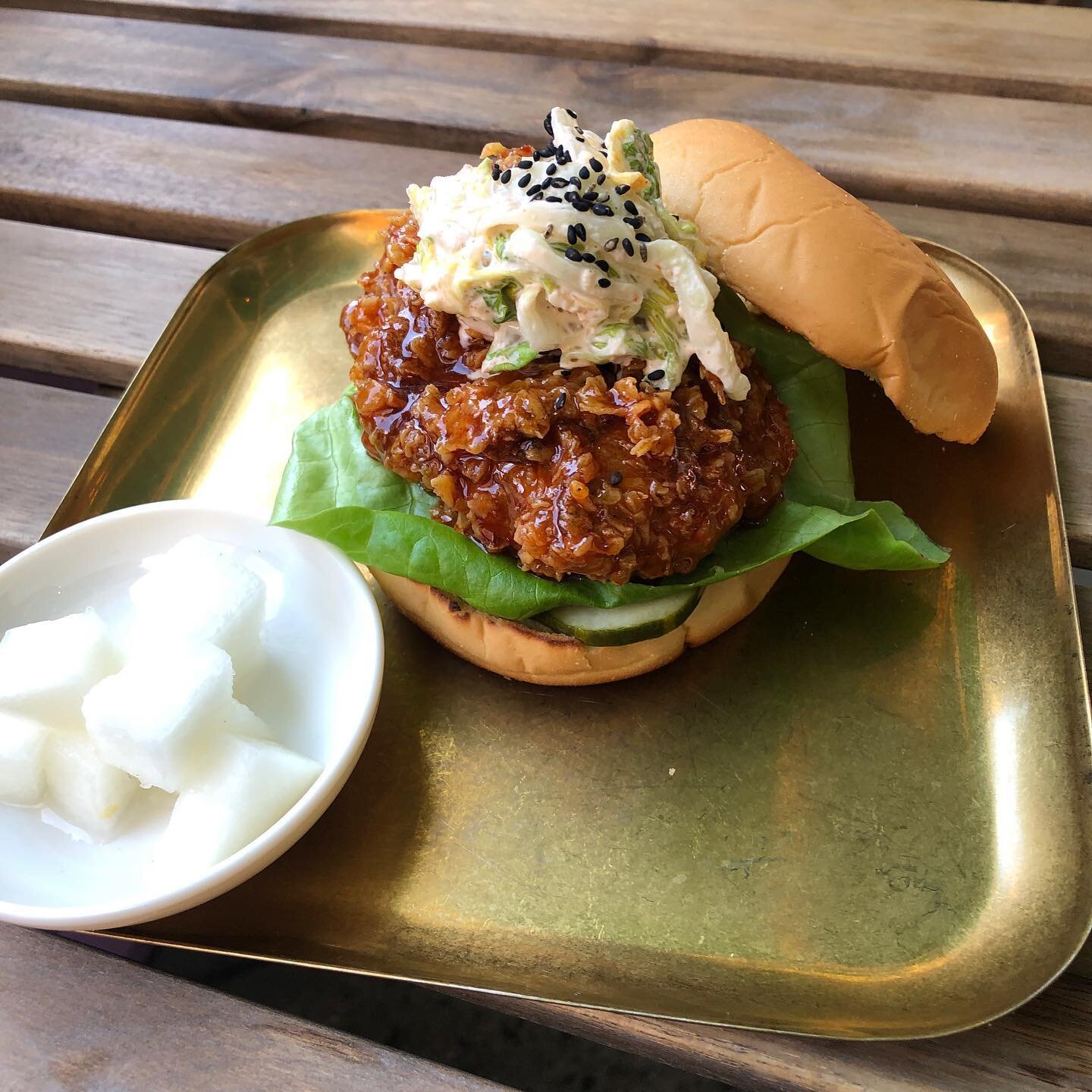 The KSG-Wich at ChickChick, Chef Jun Park&rsquo;s newest Upper West Side restaurant! As a fried chicken lover I gotta say... It was awesome! 

#friedchicken #chickchicknyc instafood #tasty #delicious #upperwestside #newyorksnewyork