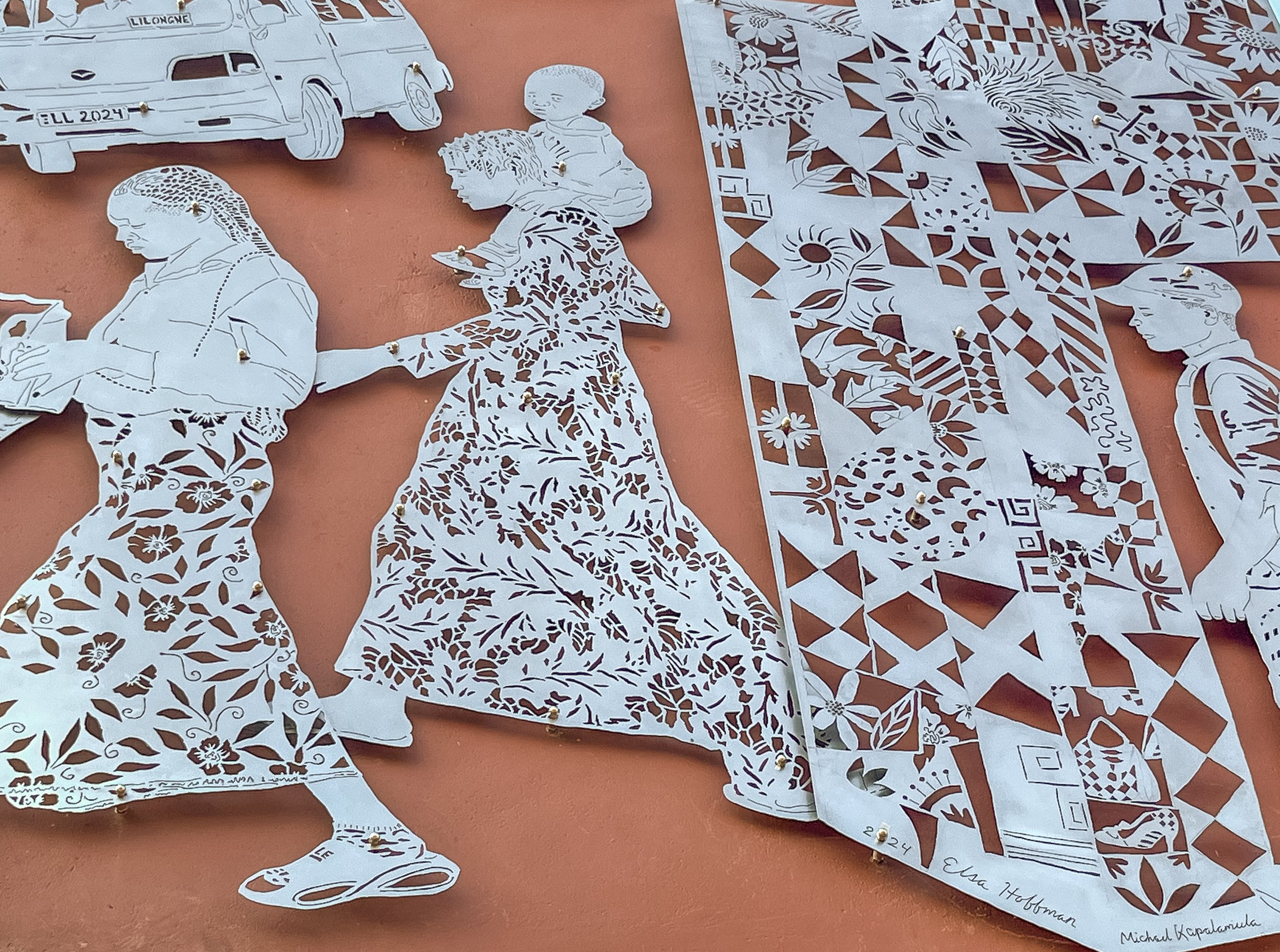 RuSH Clinic cut metal mural
(plasma cut stainless steel, 31'x8')
collaboration with Michael Kapalamula
Lilongwe, Malawi
2024