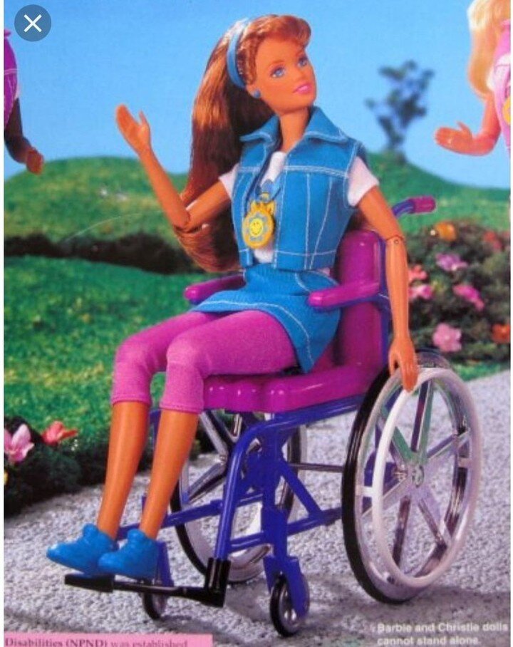 from @disabledfeminism 

In the 90s Mattel introduced a doll named &ldquo;Share-a-Smile Becky,&rdquo; a friend of Barbie's who used a wheelchair. Becky was an instant hit - as many as 6,000 dolls were sold in the first two weeks. But a problem soon b