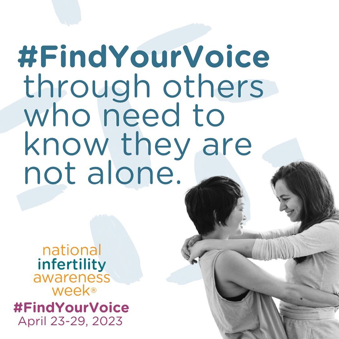 We see you. We know. You are worthy. You are not alone. 

Image description: two women in a supportive embrace, with smiles, and the text &ldquo;#findyourvoice through others who need to know they are not alone&rdquo;
#findyourvoice #nationalinfertil