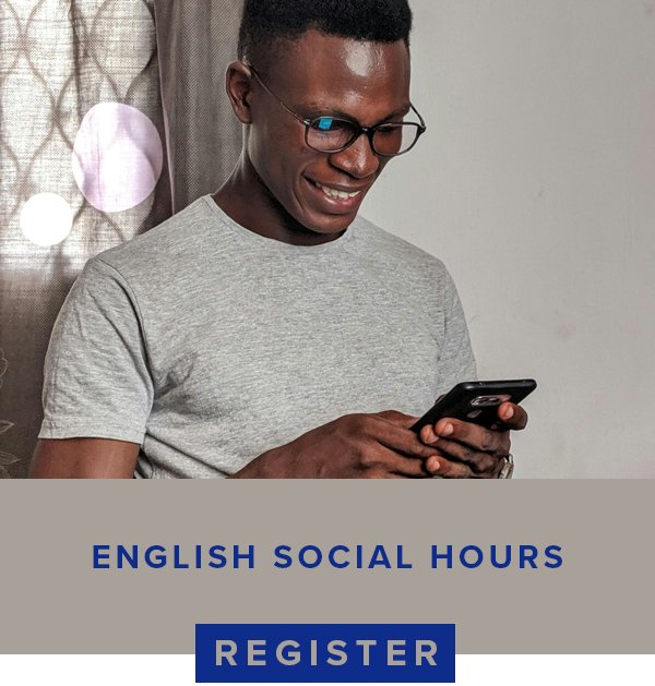 Join English Social Hours to chat about everyday topics, share ideas, and build confidence in speaking. You can join anytime within the hour and say hello!