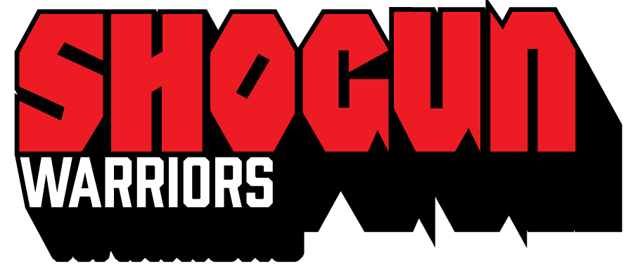 Logo with bold red text 'SHO GUN' and smaller white text 'WARRIORS' underneath, on a black background.