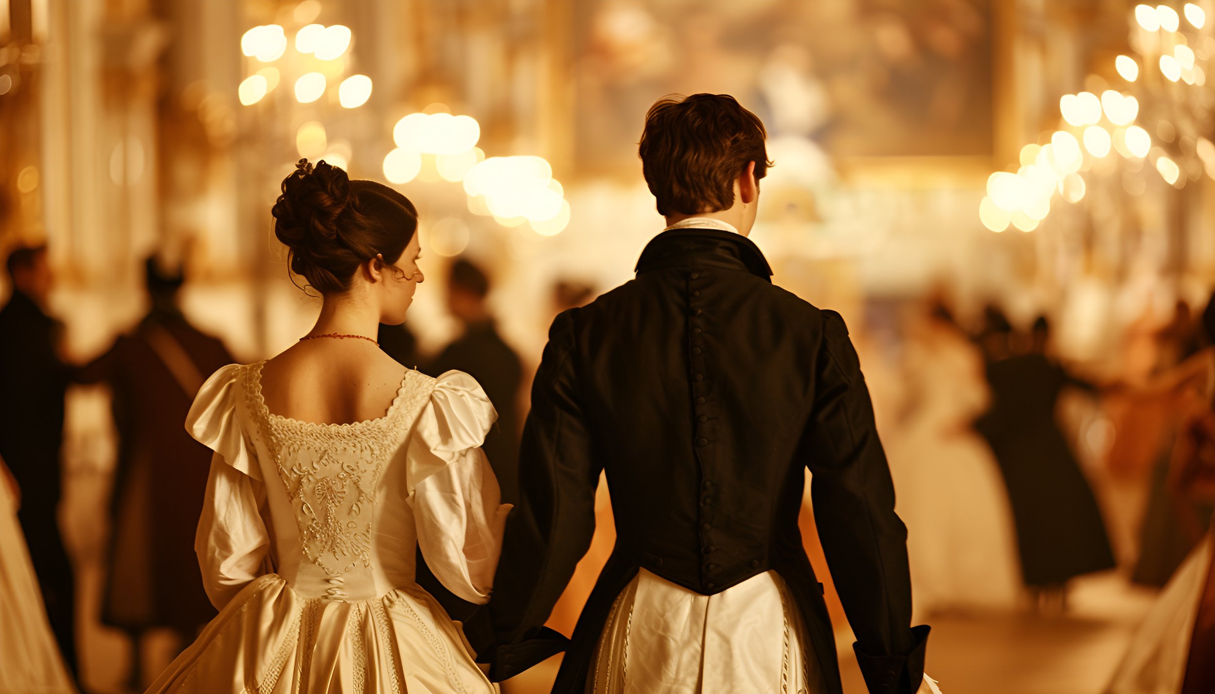 Man and woman at historical ball