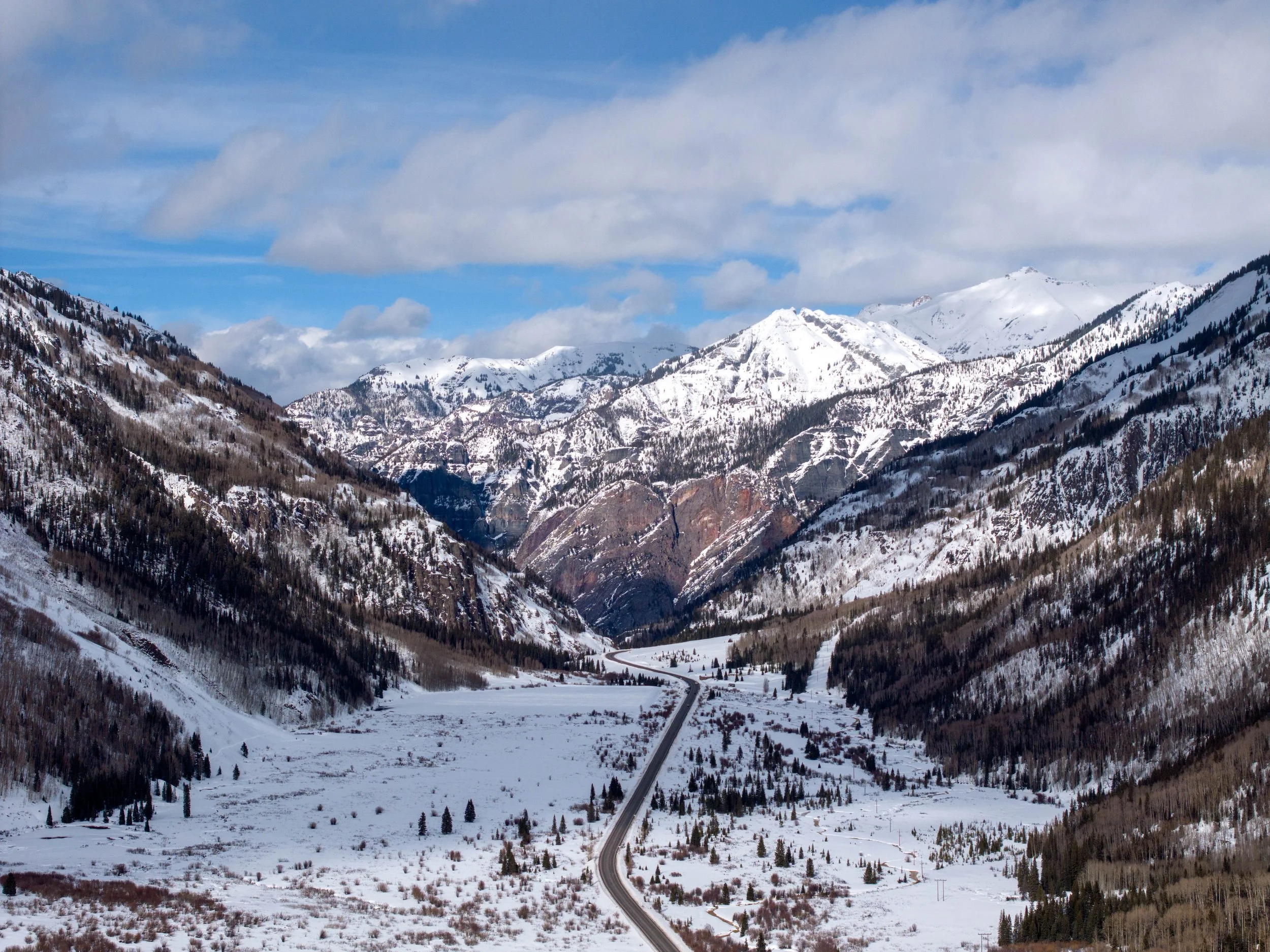 Snowy image of box canyon lodge