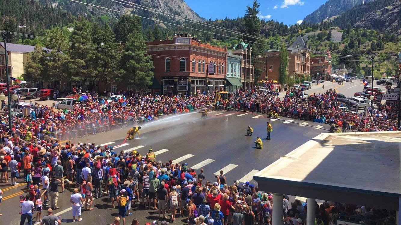 Firefighters in waterfights in Ouray