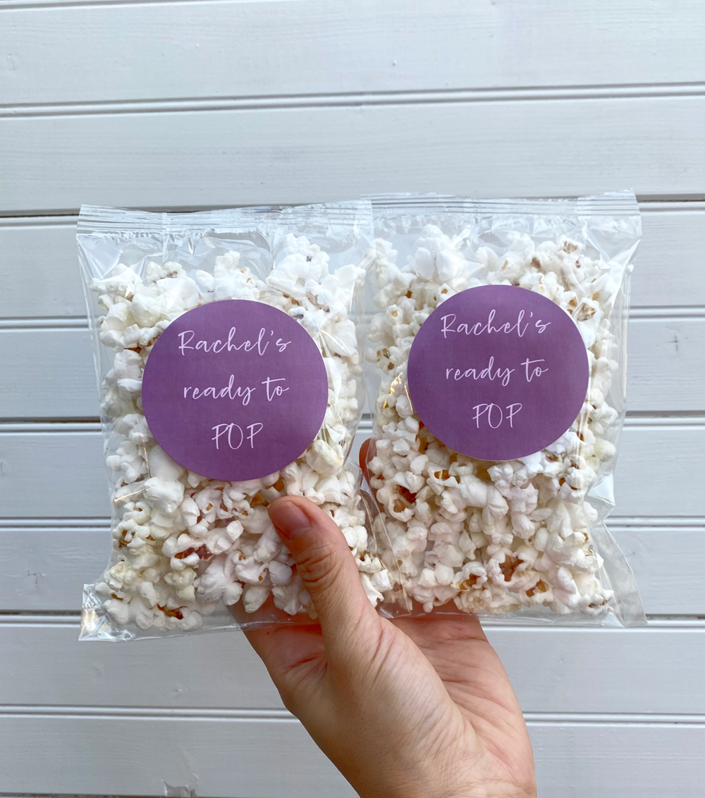 Personalized Popcorn Favors | 1.5oz Mini Bags for Events