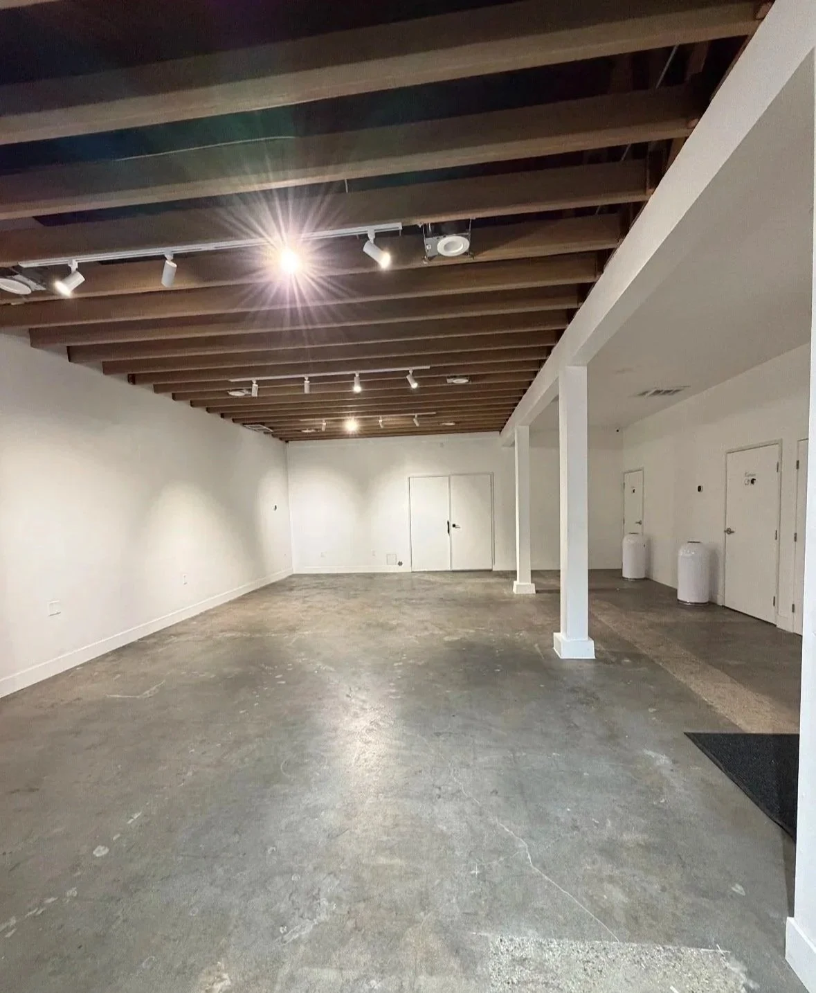 Open floor plan of the Norwalk warehouse event space