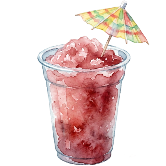 a strawberry slushy cup
