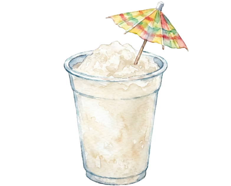 a pina colada slushy cup